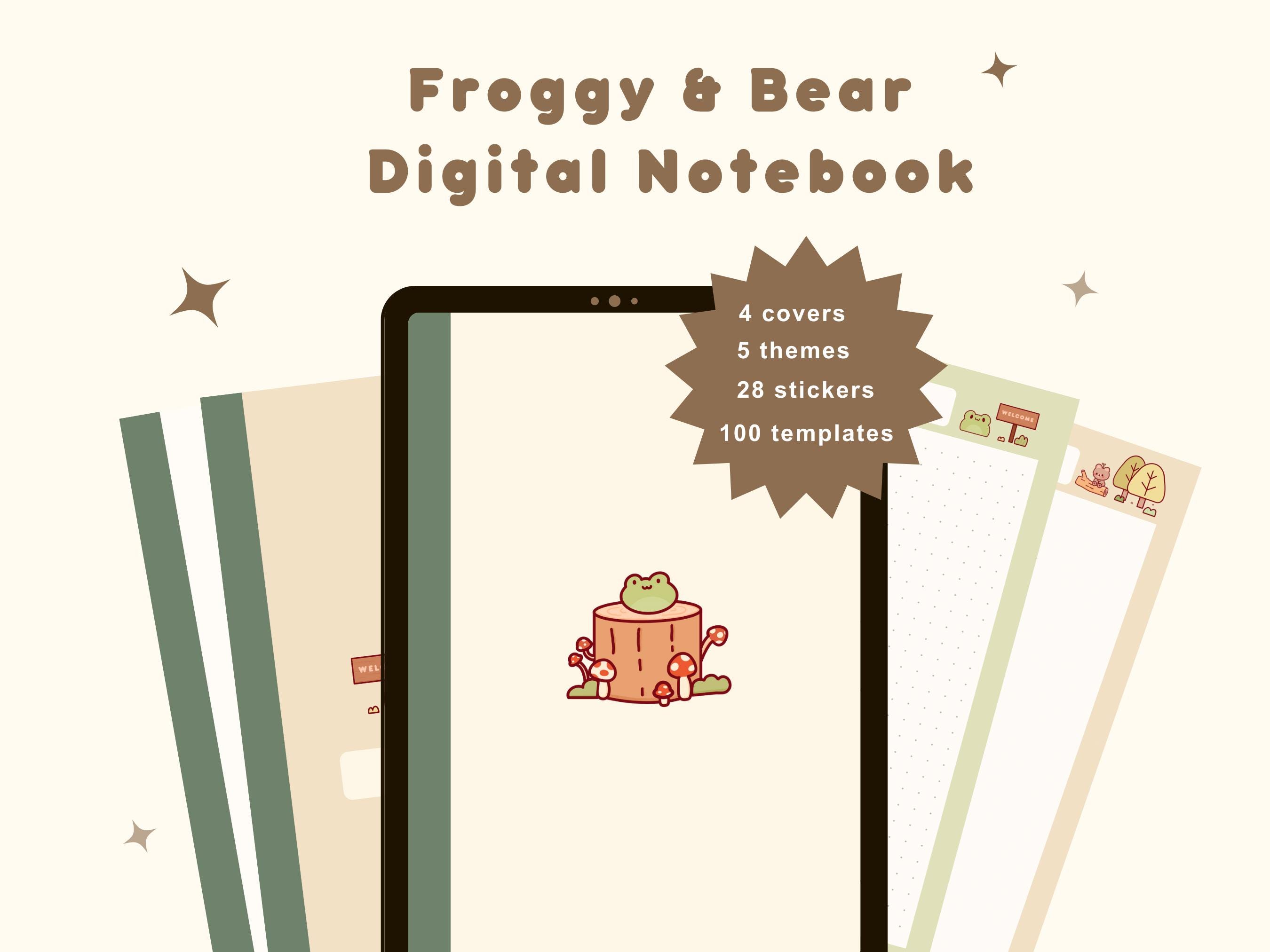 Cute Frog Bear Digital Planner | Goodnotes Notability | Undated Daily ...