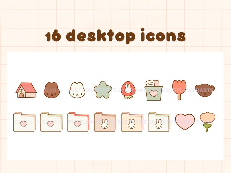 Cute Bunny Desktop Wallpapers & Icons | Minimal Aesthetic | Laptop ...