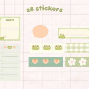 Cute Frog Digital Planner | Goodnotes | Notability | Portrait | Monthly Weekly Daily Templates | Journal | Notebook | Frog Stickers | Kawaii image 7