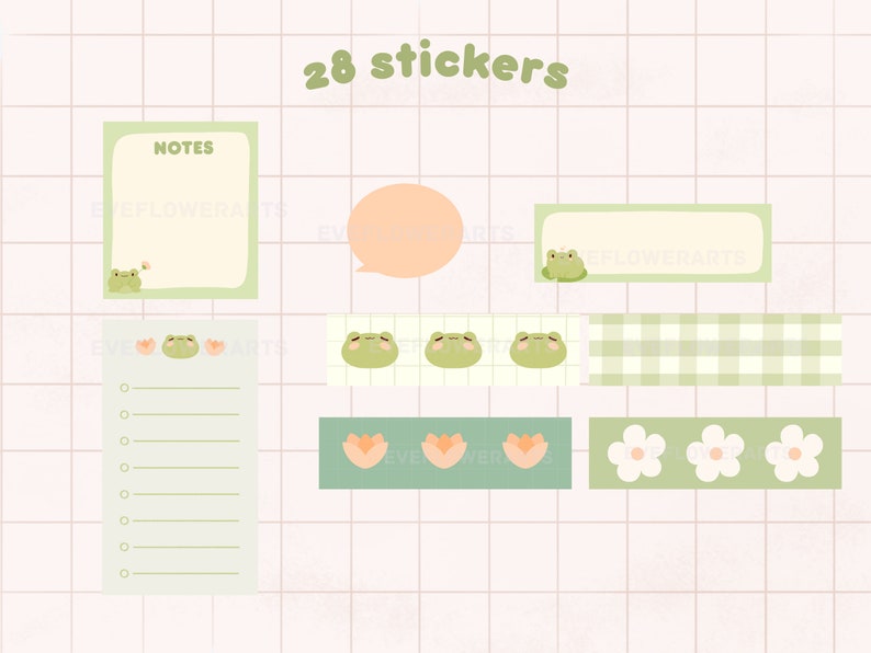 Cute Frog Digital Planner | Goodnotes | Notability | Portrait | Monthly Weekly Daily Templates | Journal | Notebook | Frog Stickers | Kawaii image 7