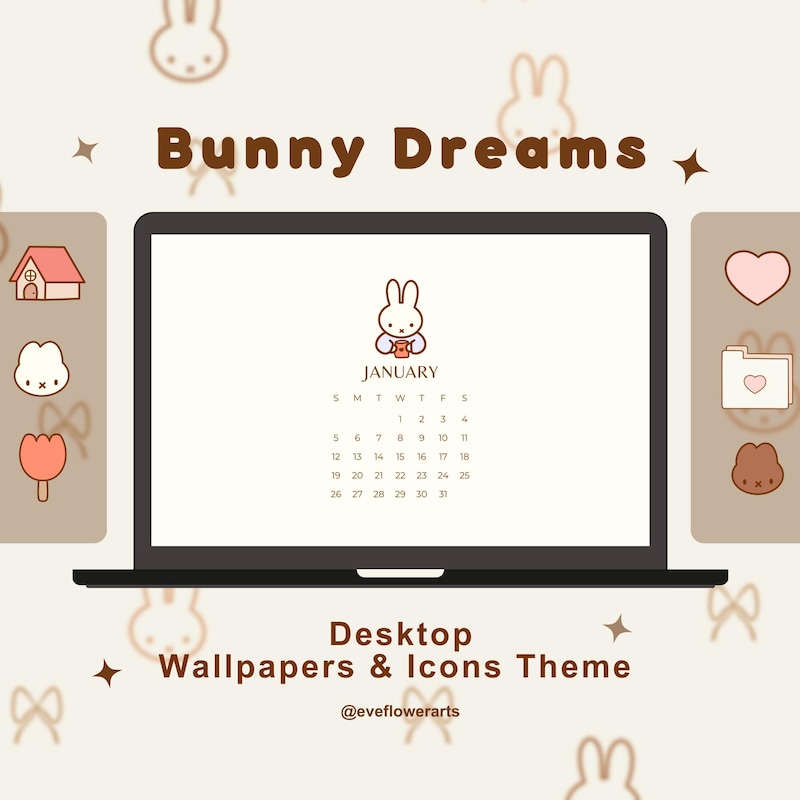 Computer Desktop Planner Kawaii Computer Calendar - Etsy
