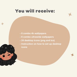 Lindos fondos de pantalla y íconos de gato para escritorio, tema de libro / MAC OS / PC con Windows / Android / iPhone / Estética japonesa / Kawaii / Organizador de fondos de pantalla imagen 9