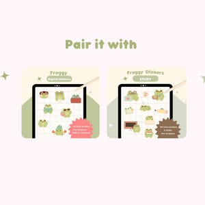 Cute Frog Digital Planner | Goodnotes | Notability | Portrait | Monthly Weekly Daily Templates | Journal | Notebook | Frog Stickers | Kawaii image 9