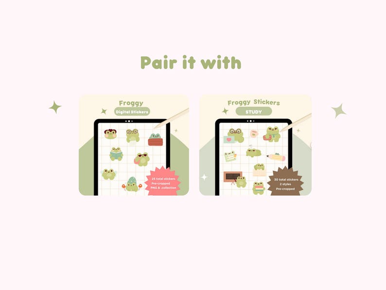 Cute Frog Digital Planner | Goodnotes | Notability | Portrait | Monthly Weekly Daily Templates | Journal | Notebook | Frog Stickers | Kawaii image 9