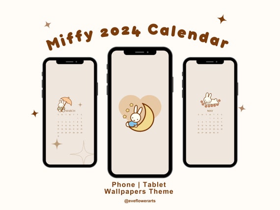 Miffy Bunny Phone Tablet Wallpapers Minimal Aesthetic Ios Android Tablet  iPad iPhone Kawaii Japanese 2024 Calendar Cute - Etsy