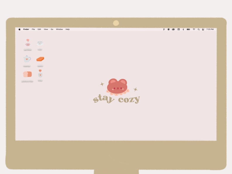 Bear Bunny Cat Cozy Desktop Computer Phone Wallpapers and Icons Winter