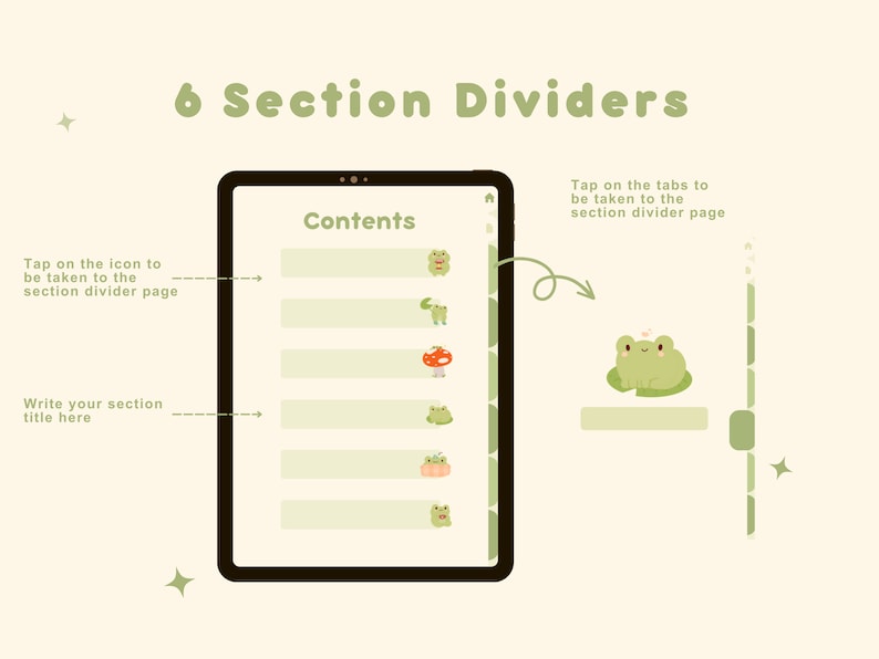 Cute Frog Digital Planner | Goodnotes | Notability | Portrait | Monthly Weekly Daily Templates | Journal | Notebook | Frog Stickers | Kawaii image 4