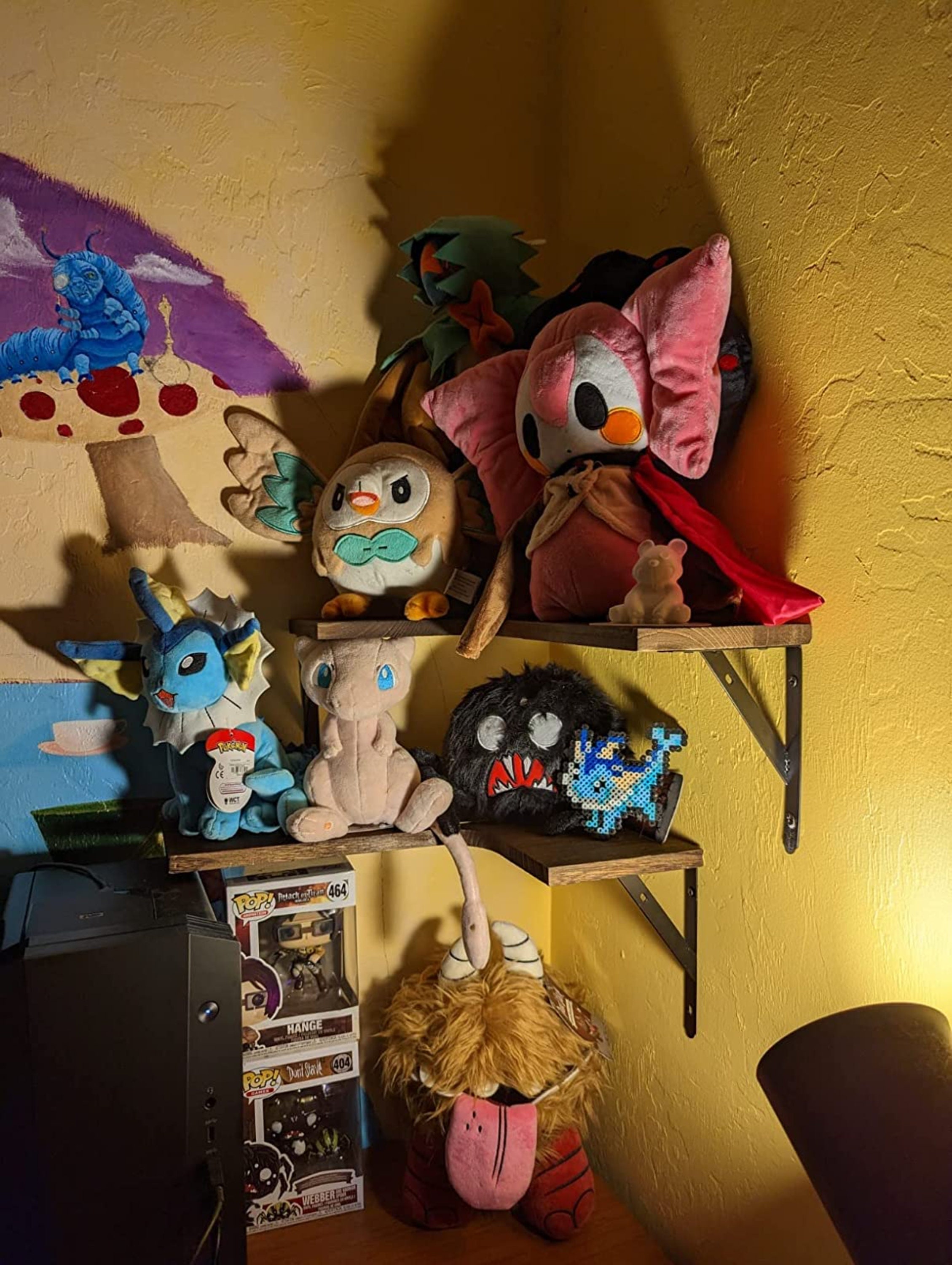 Set of 4 Wall Mounted Corner Shelf Rustic Wood Floating Etsy