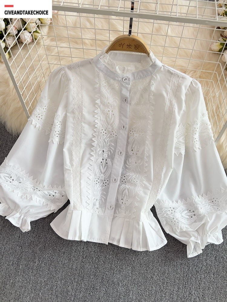 Women White Shirt loose Victorian Tops puff Sleeve - Etsy