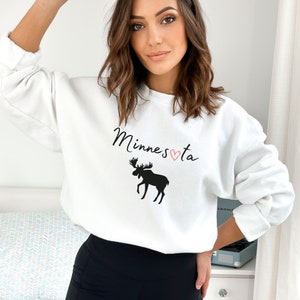 Minnesota Crewneck Sweatshirt, Minnesota Gifted, &quot;Minnesota Gift&quot;, Gift for Mom, gifted moose, . sweatshirt, gift-giftful sweatshirt