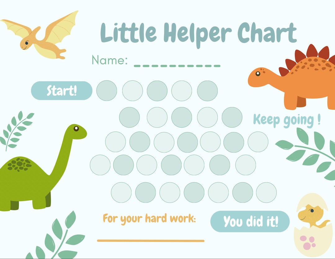 Kids Dino Sticker Reward Chart Printable - Etsy