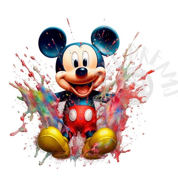 Set of 8  Mickey Mouse Digital Images for Printing, T-Shirts, Posters, and More - JPEG, PNG, PDF