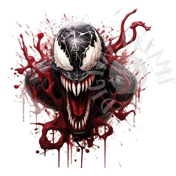 Set of 8 Venom Digital Images for Printing, T-Shirts, Posters, and More - JPEG, PNG, PDF