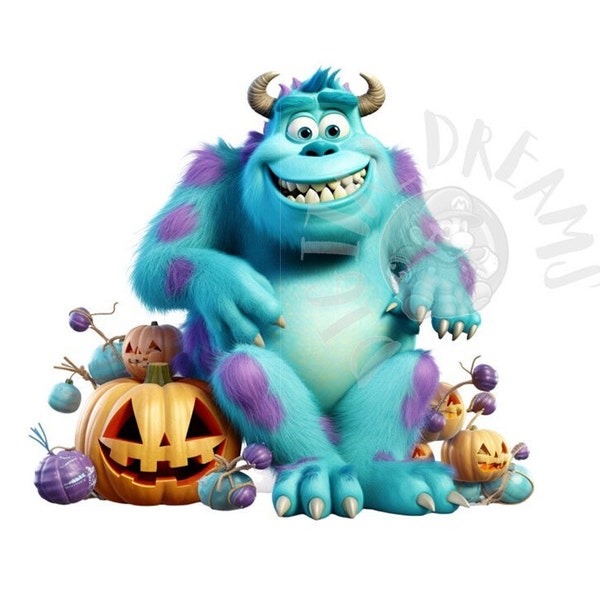 Set of 8 Halloween Sulley Monsters, Inc. Digital Images for Printing, T-Shirts, Posters, and More - JPEG, PNG, PDF