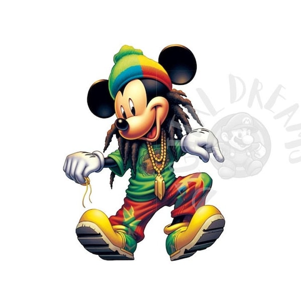 Ensemble de 8 conceptions numériques Mickey Rasta pour l’impression, les t-shirts, les affiches et plus encore - JPEG, PNG, PDF