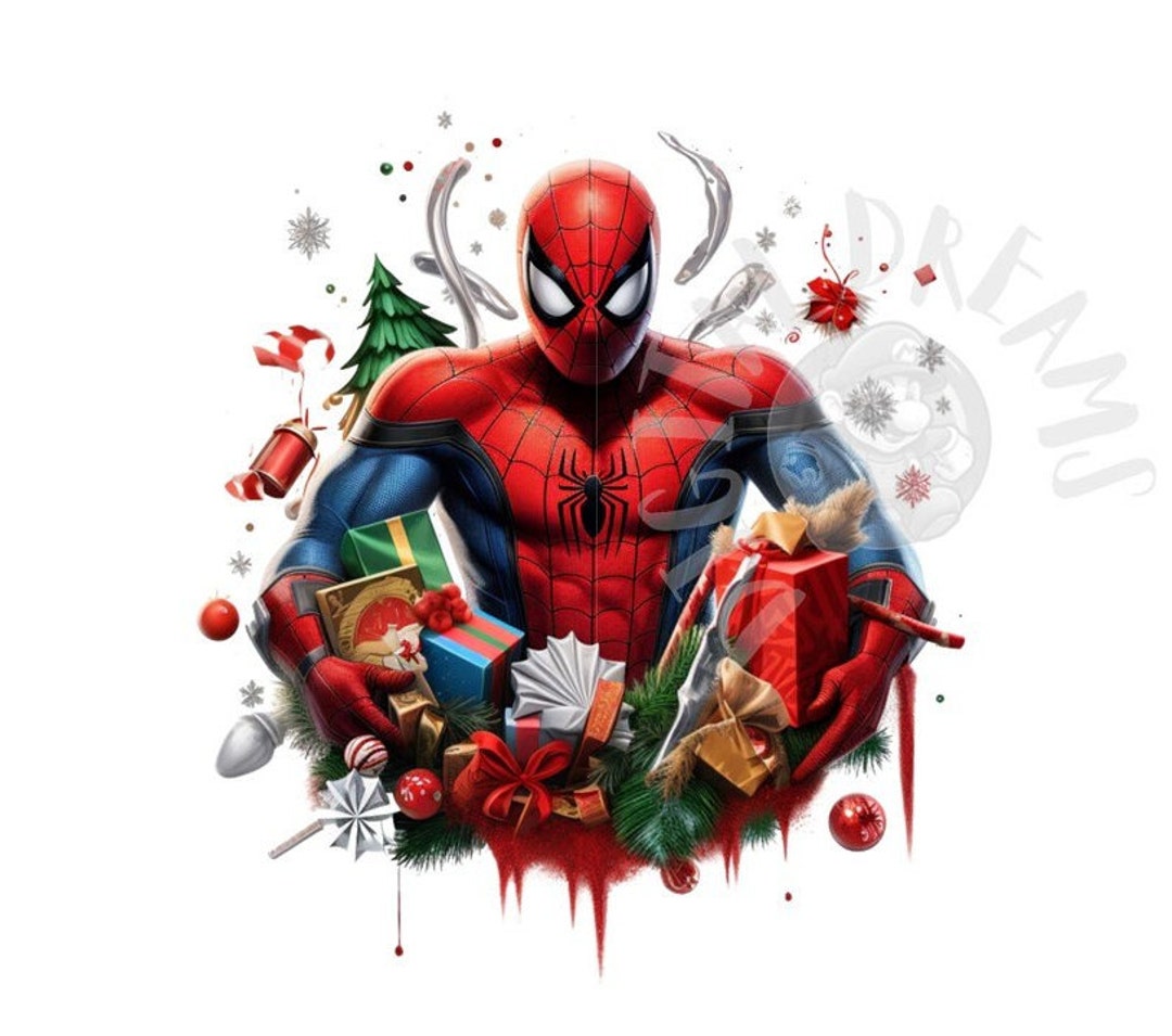 Set of 8 Christmas Spiderman Digital Images for for Holiday Projects, T ...