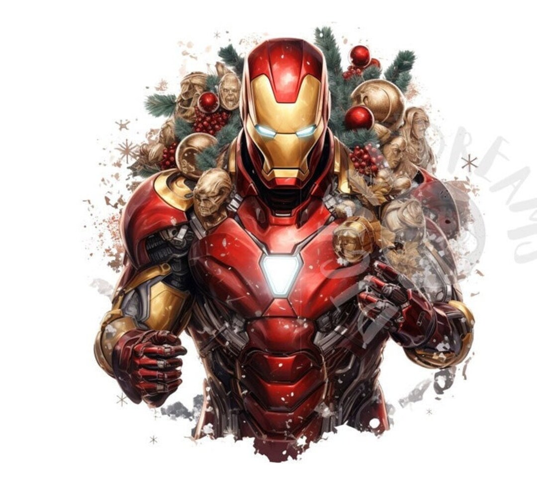 Set of 6 Iron Man Christmas Digital Images for Printing, T-shirts ...