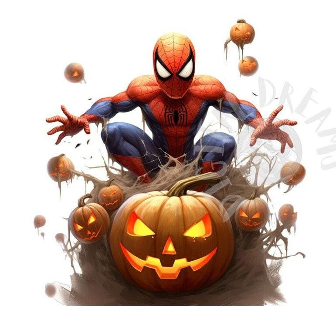 Set of 8 Halloween Spiderman Digital Images for Printing, T-shirts ...