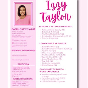 SORORITY RESUME TEMPLATE 1