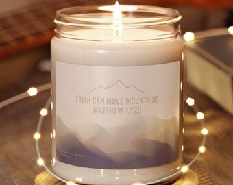 Vela de soja "La fe puede mover montañas": vela perfumada de 250 ml