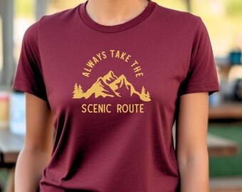 Scenic Route Graphic Tee: Adventure Camping Shirt