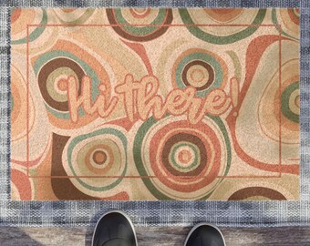 ¡Hola! Alfombra de exterior extravagante, regalo floral, alfombra de bienvenida, regalo de inauguración de la casa, regalo de cierre, decoración floral, regalo retro, decoración colorida