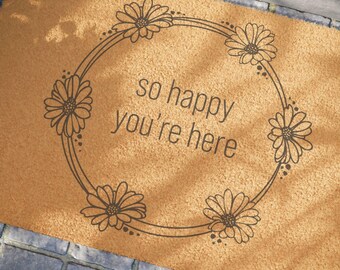 Gebloemde welkomstmat: deurmat kokos wilde bloemen