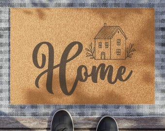 Felpudo de fibra de coco estilo granja: decoración de granero para exteriores (24 x 16)