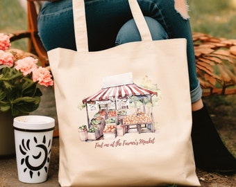 Bolsa de lona para mercado de agricultores: bolsa de compras para uso diario