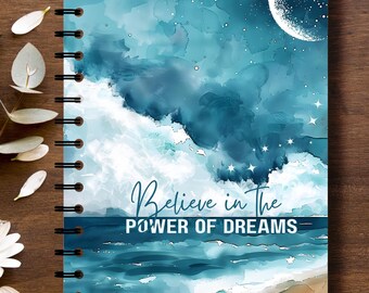 Diario Believe in the Power of Dreams, regalo para amantes de los libros, regalo para amantes de la naturaleza, diario para mujeres, cuaderno, diario para soñadores, regalos para escritores