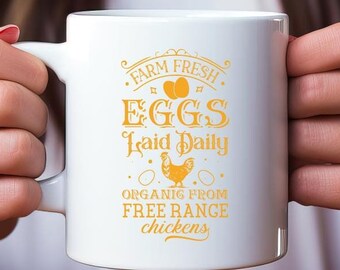 Taza de café con huevos frescos de granja, regalo para amantes del té caliente, taza de café clásica, regalo para amantes del café, ideas para regalos, regalo de mamá gallina, taza de granjero