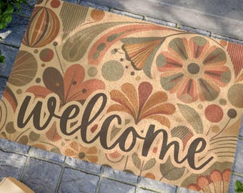 Felpudo floral colorido para exteriores, felpudo floral, decoración floral, regalo para amantes de la naturaleza, regalo de inauguración de la casa, regalo de cierre, bienvenida para nuevos propietarios