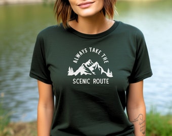 Scenic Route T-Shirt: Adventure Graphic Tee, Nature Lover Gift