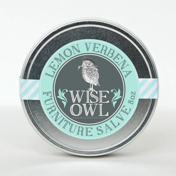 Lemon Verbena Wise Owl Furniture Salve, Wood Conditioner Salve, Leather Conditioner Salve for Furniture Drawers, scratch cover