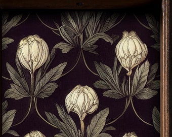 Vintage Peony floral Peel and Stick drawer liner for furniture, moody botanical shelf liner for drawers, fabric contact paper peel and stick