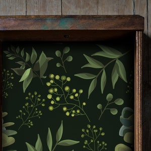 Rivestimento per cassetti in tessuto Botanicals Peel and Stick per mobili, rivestimento per ripiani in tessuto adesivo non profumato, peel and stick, rivestimento decorativo per cassetti