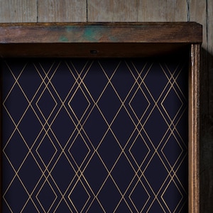 Navy Geometric Peel and Stick Stoff Schubladeneinlage für Möbel, Klebestoff Regaleinlage Schälen und Stick, dekorative Schubladeneinlage