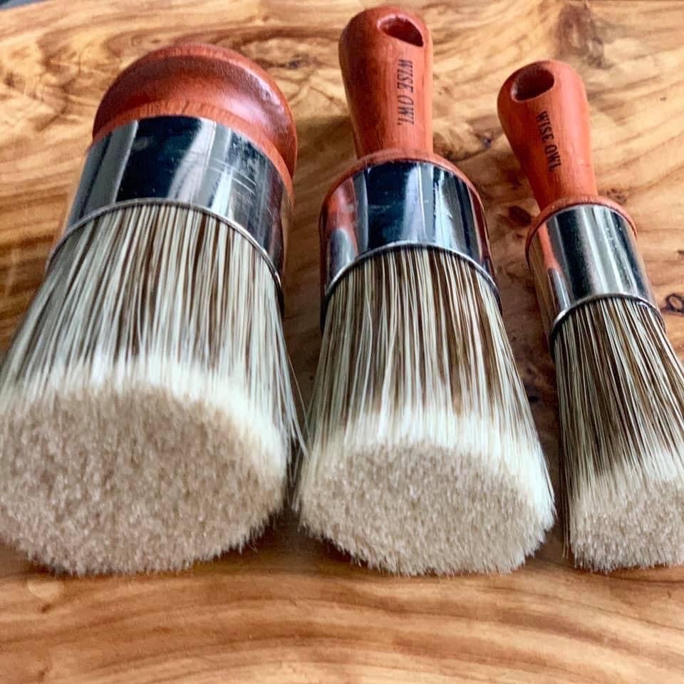 Set of 3 Trim or Project Brushes, Round Paint Brushes for Chalk Paint,  Mineral Paint, Waxes, Synthetic Pointed Large Paint Brushes, Diy 