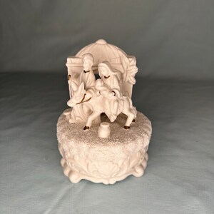 Porcelain Holy Family Nativity Musical Figurine (Silent Night)