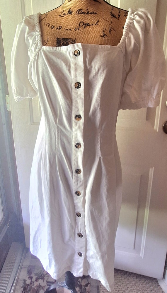 Vintage white denim dress.Size Large.