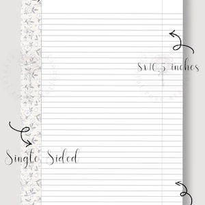Floral Loose Leaf Paper For 3 Ring Binder Refill Paper Filler Paper Notebook Paper 3 Hole Punch Paper College Ruled Paper School Supplies