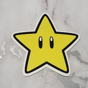 Super Star Aufkleber, Super Mario Aufkleber, Yoshi Aufkleber, Gelber Stern Aufkleber, Sternaufkleber, Gaming-Aufkleber, billige Aufkleber