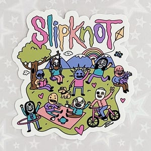 Slipknot de la vieja escuela, calcomanía de Slipknot, calcomanías de bandas de metal, Corey Taylor, calcomanía de Slipknot, calcomanías para amantes de la música, calcomanías económicas