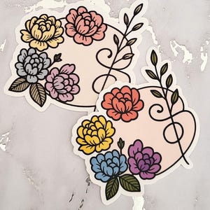 Blumenfarbpalette Aufkleber, Farbpalettenaufkleber, Blumenpalettenaufkleber, Kunstaufkleber, künstlerische Aufkleber, Blumenaufkleber, coole Aufkleber