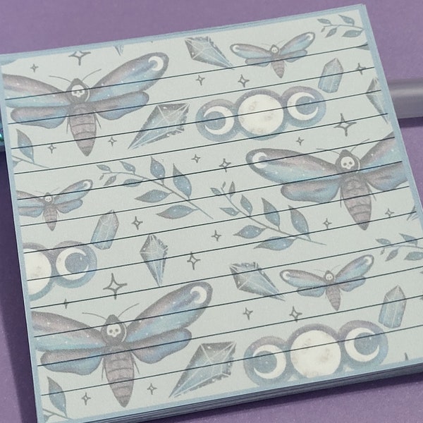 Whimsical Notepad, Celestial Notepad, Celestial Moth Themed, Celestial Stationery