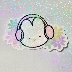 Miffy Stickers, Holographic Stickers, Cute Miffy Sticker, Audiobook Miffy, Miffy Cartoon Sticker, Waterproof Stickers, Water Bottle Stickers