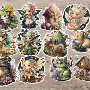 Flower Fairy Stickers - Garden Fairy Stickers - Fairy Sticker Pack - Fairy Junk Journal - Garden Fairies- Fairy House- Cute Fairy Stickers