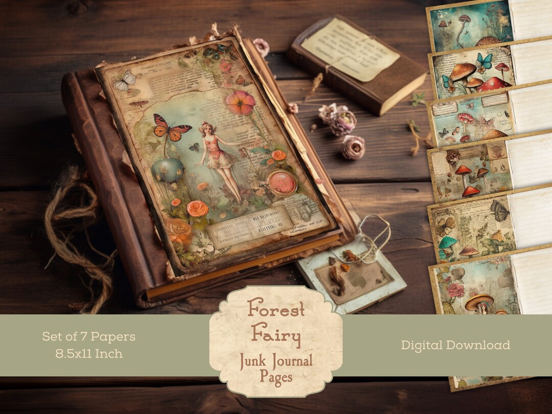 Forest Fairy Junk Journal, Pages, Add On, Lined, Pages, Fairies ...