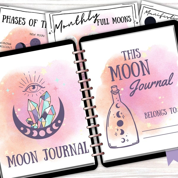 Moon Phase Planner, The Ultimate Moon Journal, Manifesting, Moon Magic, Lunar Tracker, Grimoire Journal, Moon Phase Tracker, Moon Rituals