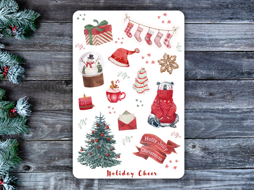 Christmas Sticker Sheet - Cozy Winter Stickers, Christmas Planner ...